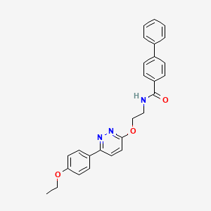 molecular formula C27H25N3O3 B2967050 N-(2-{[6-(4-乙氧基苯基)嘧啶-3-基]氧基}乙基)联苯-4-甲酰胺 CAS No. 920366-79-6