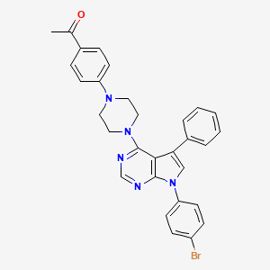 1-(4-(4-(7-(4-bromophenyl)-5-phenyl-7H-pyrrolo[2,3-d]pyrimidin-4-yl)piperazin-1-yl)phenyl)ethanone