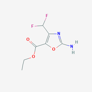 molecular formula C7H8F2N2O3 B2967056 Ethyl 2-amino-4-(difluoromethyl)-1,3-oxazole-5-carboxylate CAS No. 2044712-87-8