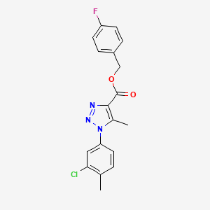 molecular formula C18H15ClFN3O2 B2967071 4-fluorobenzyl 1-(3-chloro-4-methylphenyl)-5-methyl-1H-1,2,3-triazole-4-carboxylate CAS No. 946302-51-8