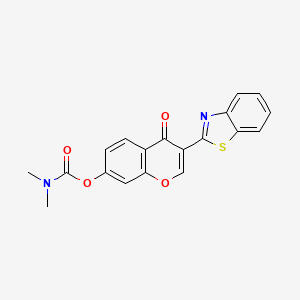 molecular formula C19H14N2O4S B2967074 3-(benzo[d]thiazol-2-yl)-4-oxo-4H-chromen-7-yl dimethylcarbamate CAS No. 573938-30-4