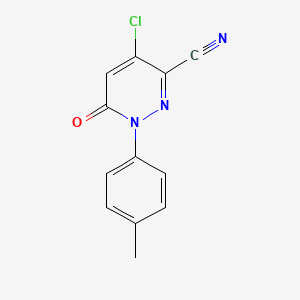 molecular formula C12H8ClN3O B2967075 4-氯-1-(4-甲基苯基)-6-氧代-1,6-二氢-3-哒嗪碳腈 CAS No. 320419-35-0