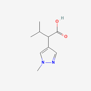 molecular formula C9H14N2O2 B2967077 3-methyl-2-(1-methyl-1H-pyrazol-4-yl)butanoic acid CAS No. 1248324-67-5