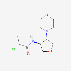 molecular formula C11H19ClN2O3 B2967080 2-Chloro-N-[(3S,4S)-4-morpholin-4-yloxolan-3-yl]propanamide CAS No. 2411184-01-3