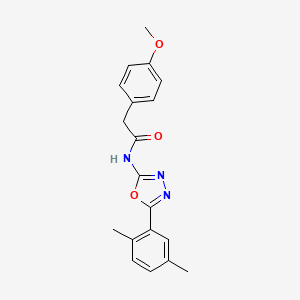 molecular formula C19H19N3O3 B2967086 N-(5-(2,5-dimethylphenyl)-1,3,4-oxadiazol-2-yl)-2-(4-methoxyphenyl)acetamide CAS No. 923415-52-5