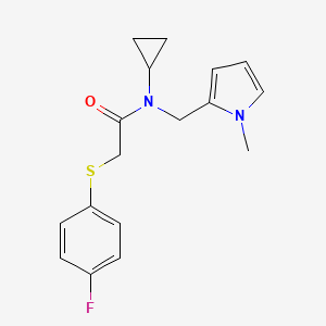 N-cyclopropyl-2-((4-fluorophenyl)thio)-N-((1-methyl-1H-pyrrol-2-yl)methyl)acetamide