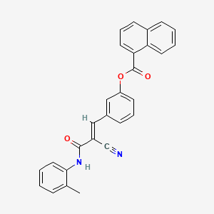 molecular formula C28H20N2O3 B2967103 [3-[(E)-2-cyano-3-(2-methylanilino)-3-oxoprop-1-enyl]phenyl] naphthalene-1-carboxylate CAS No. 380477-30-5