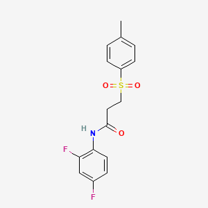 molecular formula C16H15F2NO3S B2967118 N-(2,4-二氟苯基)-3-(4-甲基苯磺酰基)丙酰胺 CAS No. 697257-27-5