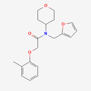 molecular formula C19H23NO4 B2967121 N-(furan-2-ylmethyl)-N-(tetrahydro-2H-pyran-4-yl)-2-(o-tolyloxy)acetamide CAS No. 1448070-02-7