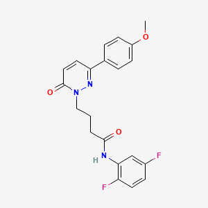 molecular formula C21H19F2N3O3 B2967124 N-(2,5-二氟苯基)-4-(3-(4-甲氧基苯基)-6-氧代嘧啶-1(6H)-基)丁酰胺 CAS No. 946321-86-4