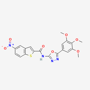 molecular formula C20H16N4O7S B2967126 5-硝基-N-(5-(3,4,5-三甲氧基苯基)-1,3,4-恶二唑-2-基)苯并[b]噻吩-2-甲酰胺 CAS No. 891119-45-2