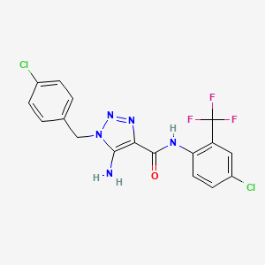 molecular formula C17H12Cl2F3N5O B2967137 5-amino-N-(4-chloro-2-(trifluoromethyl)phenyl)-1-(4-chlorobenzyl)-1H-1,2,3-triazole-4-carboxamide CAS No. 899973-07-0