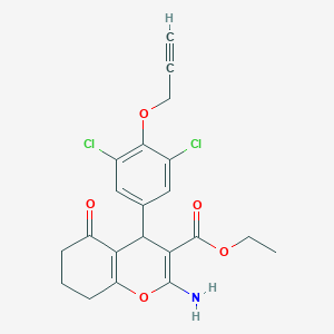 molecular formula C21H19Cl2NO5 B296714 ethyl 2-amino-4-[3,5-dichloro-4-(2-propynyloxy)phenyl]-5-oxo-5,6,7,8-tetrahydro-4H-chromene-3-carboxylate 