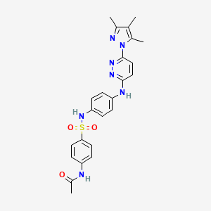 molecular formula C24H25N7O3S B2967141 N-(4-(N-(4-((6-(3,4,5-三甲基-1H-吡唑-1-基)吡哒嗪-3-基)氨基)苯基)磺酰胺)苯基)乙酰胺 CAS No. 1014048-53-3