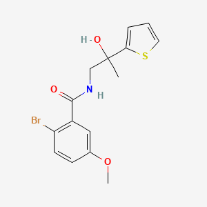 molecular formula C15H16BrNO3S B2967151 2-溴-N-(2-羟基-2-(噻吩-2-基)丙基)-5-甲氧基苯甲酰胺 CAS No. 1351585-40-4