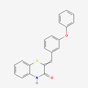 molecular formula C21H15NO2S B2967155 2-[(3-phenoxyphenyl)methylidene]-4H-1,4-benzothiazin-3-one CAS No. 452949-78-9