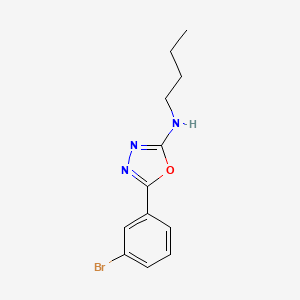 molecular formula C12H14BrN3O B2967156 5-(3-溴苯基)-N-丁基-1,3,4-恶二唑-2-胺 CAS No. 2490430-26-5