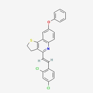 4-[(E)-2-(2,4-dichlorophenyl)ethenyl]-8-phenoxy-2,3-dihydrothieno[3,2-c]quinoline