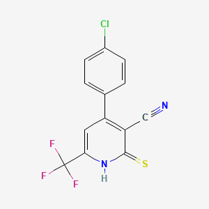 4-(4-Chlorophenyl)-2-thioxo-6-(trifluoromethyl)-1,2-dihydropyridine-3-carbonitrile