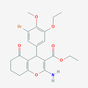 molecular formula C21H24BrNO6 B296717 ethyl 2-amino-4-(3-bromo-5-ethoxy-4-methoxyphenyl)-5-oxo-5,6,7,8-tetrahydro-4H-chromene-3-carboxylate 