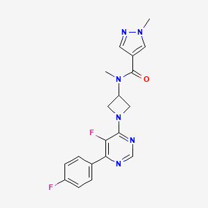 molecular formula C19H18F2N6O B2967172 N-[1-[5-Fluoro-6-(4-fluorophenyl)pyrimidin-4-yl]azetidin-3-yl]-N,1-dimethylpyrazole-4-carboxamide CAS No. 2380085-41-4