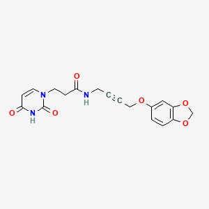 molecular formula C18H17N3O6 B2967173 N-(4-(benzo[d][1,3]dioxol-5-yloxy)but-2-yn-1-yl)-3-(2,4-dioxo-3,4-dihydropyrimidin-1(2H)-yl)propanamide CAS No. 1448048-07-4