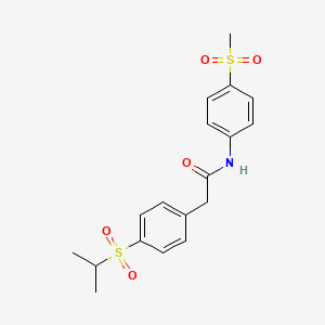 molecular formula C18H21NO5S2 B2967174 2-(4-(isopropylsulfonyl)phenyl)-N-(4-(methylsulfonyl)phenyl)acetamide CAS No. 955597-07-6
