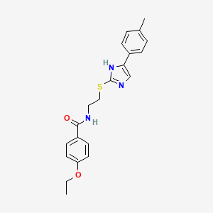 B2967200 4-ethoxy-N-(2-((5-(p-tolyl)-1H-imidazol-2-yl)thio)ethyl)benzamide CAS No. 897454-77-2
