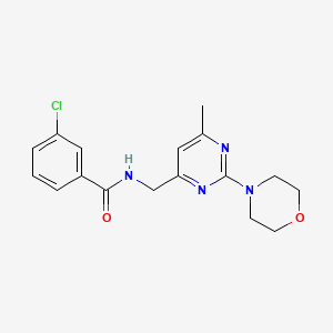3-chloro-N-((6-methyl-2-morpholinopyrimidin-4-yl)methyl)benzamide