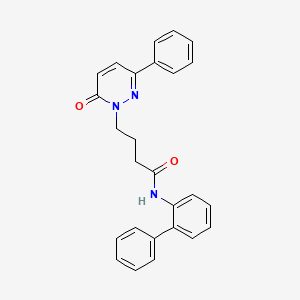 molecular formula C26H23N3O2 B2967251 N-([1,1'-biphenyl]-2-yl)-4-(6-oxo-3-phenylpyridazin-1(6H)-yl)butanamide CAS No. 952984-91-7