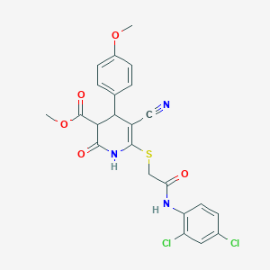 molecular formula C23H19Cl2N3O5S B296726 Methyl 5-cyano-6-({2-[(2,4-dichlorophenyl)amino]-2-oxoethyl}sulfanyl)-4-(4-methoxyphenyl)-2-oxo-1,2,3,4-tetrahydropyridine-3-carboxylate 