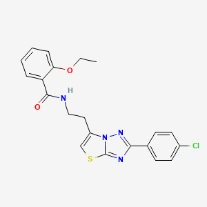 molecular formula C21H19ClN4O2S B2967264 N-(2-(2-(4-chlorophenyl)thiazolo[3,2-b][1,2,4]triazol-6-yl)ethyl)-2-ethoxybenzamide CAS No. 894049-13-9