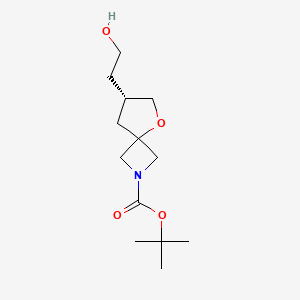 molecular formula C13H23NO4 B2967282 3-(2-(Tert-butoxycarbonyl)-5-oxa-2-azaspiro[3.4]octan-7-yl)propanoic acid CAS No. 1330763-92-2