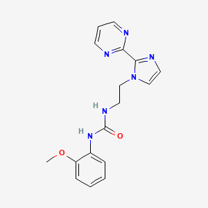molecular formula C17H18N6O2 B2967292 1-(2-甲氧基苯基)-3-(2-(2-(嘧啶-2-基)-1H-咪唑-1-基)乙基)脲 CAS No. 1797718-59-2