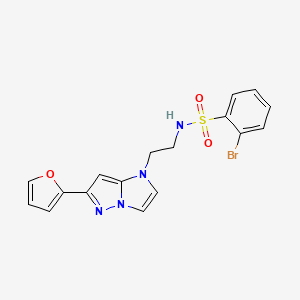 molecular formula C17H15BrN4O3S B2967297 2-bromo-N-(2-(6-(furan-2-yl)-1H-imidazo[1,2-b]pyrazol-1-yl)ethyl)benzenesulfonamide CAS No. 1788676-72-1