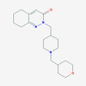 molecular formula C20H31N3O2 B2967298 2-({1-[(Oxan-4-yl)methyl]piperidin-4-yl}methyl)-2,3,5,6,7,8-hexahydrocinnolin-3-one CAS No. 2097927-45-0
