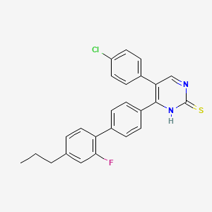 molecular formula C25H20ClFN2S B2967306 5-(4-Chlorophenyl)-4-(2'-fluoro-4'-propyl[1,1'-biphenyl]-4-yl)-2-pyrimidinethiol CAS No. 478032-55-2