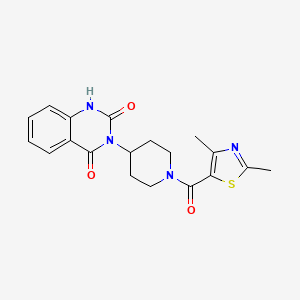 molecular formula C19H20N4O3S B2967309 3-(1-(2,4-二甲基噻唑-5-羰基)哌啶-4-基)喹唑啉-2,4(1H,3H)-二酮 CAS No. 2034415-07-9