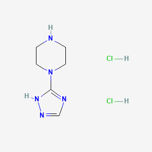 molecular formula C6H13Cl2N5 B2967310 1-(1H-1,2,4-Triazol-3-yl)piperazine dihydrochloride CAS No. 69389-21-5