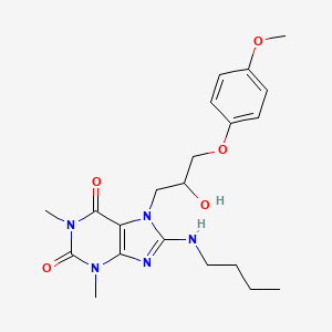 molecular formula C21H29N5O5 B2967319 8-(butylamino)-7-(2-hydroxy-3-(4-methoxyphenoxy)propyl)-1,3-dimethyl-1H-purine-2,6(3H,7H)-dione CAS No. 333755-56-9