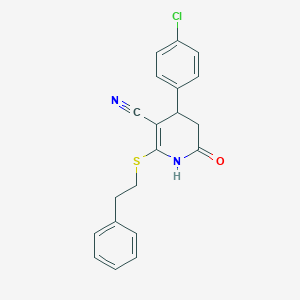 molecular formula C20H17ClN2OS B296733 4-(4-Chlorophenyl)-6-oxo-2-[(2-phenylethyl)sulfanyl]-1,4,5,6-tetrahydro-3-pyridinecarbonitrile 