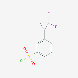 molecular formula C9H7ClF2O2S B2967331 3-(2,2-Difluorocyclopropyl)benzenesulfonyl chloride CAS No. 2248405-43-6
