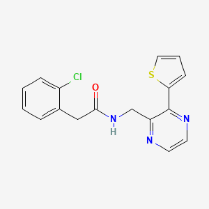 molecular formula C17H14ClN3OS B2967387 2-(2-chlorophenyl)-N-((3-(thiophen-2-yl)pyrazin-2-yl)methyl)acetamide CAS No. 2034424-68-3