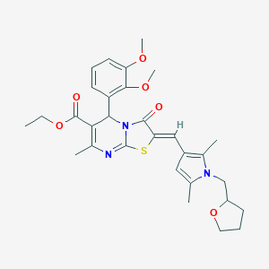 molecular formula C30H35N3O6S B296739 ethyl 5-(2,3-dimethoxyphenyl)-2-{[2,5-dimethyl-1-(tetrahydro-2-furanylmethyl)-1H-pyrrol-3-yl]methylene}-7-methyl-3-oxo-2,3-dihydro-5H-[1,3]thiazolo[3,2-a]pyrimidine-6-carboxylate 