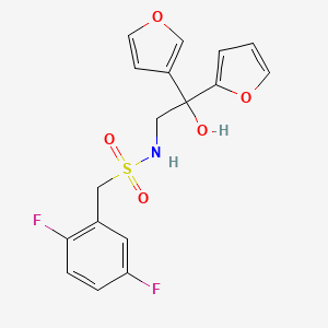 molecular formula C17H15F2NO5S B2967394 1-(2,5-difluorophenyl)-N-(2-(furan-2-yl)-2-(furan-3-yl)-2-hydroxyethyl)methanesulfonamide CAS No. 2034329-68-3