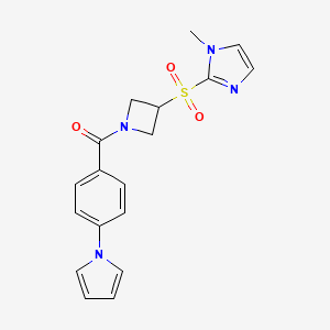 (4-(1H-pyrrol-1-yl)phenyl)(3-((1-methyl-1H-imidazol-2-yl)sulfonyl)azetidin-1-yl)methanone