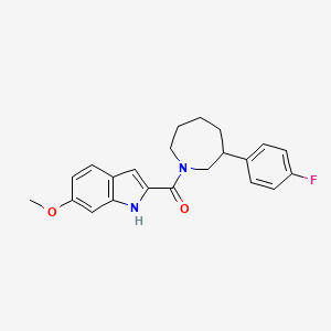molecular formula C22H23FN2O2 B2967416 (3-(4-氟苯基)氮杂环-1-基)(6-甲氧基-1H-吲哚-2-基)甲酮 CAS No. 1797140-14-7