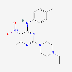 2-(4-ethylpiperazin-1-yl)-6-methyl-N-(4-methylphenyl)-5-nitropyrimidin-4-amine