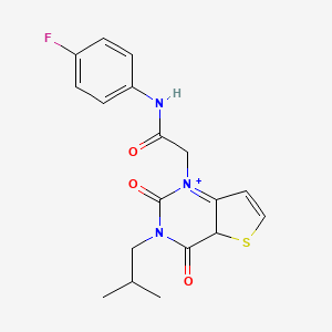 molecular formula C18H18FN3O3S B2967431 N-(4-氟苯基)-2-[3-(2-甲基丙基)-2,4-二氧代-1H,2H,3H,4H-噻吩[3,2-d]嘧啶-1-基]乙酰胺 CAS No. 1260917-95-0