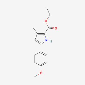 molecular formula C15H17NO3 B2967434 Ethyl 5-(4-methoxyphenyl)-3-methyl-1H-pyrrole-2-carboxylate CAS No. 2104384-77-0